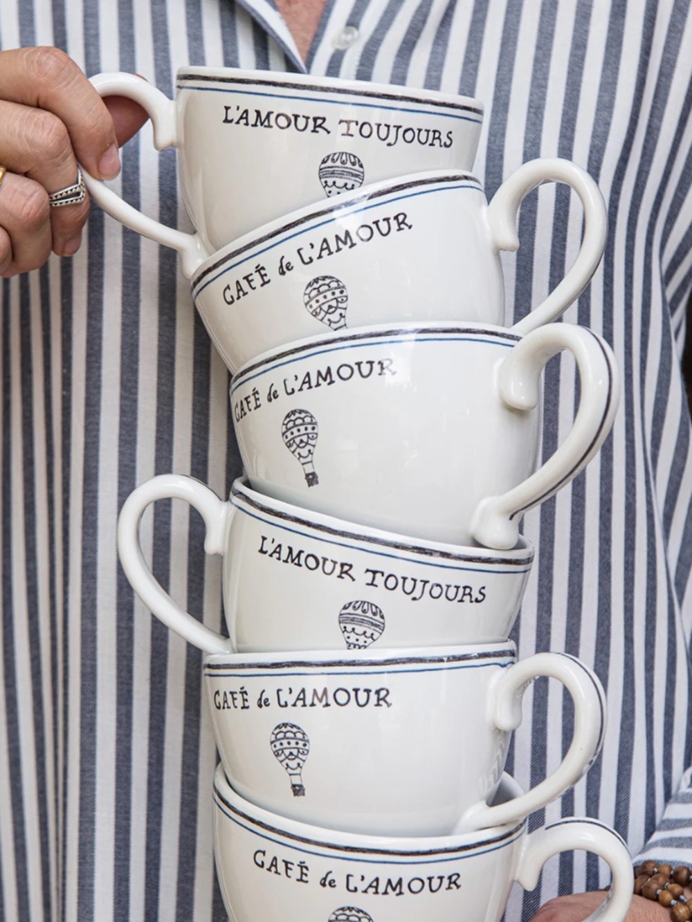 NEW Juliska L'amour Toujours Breakfast Cup - set of 3